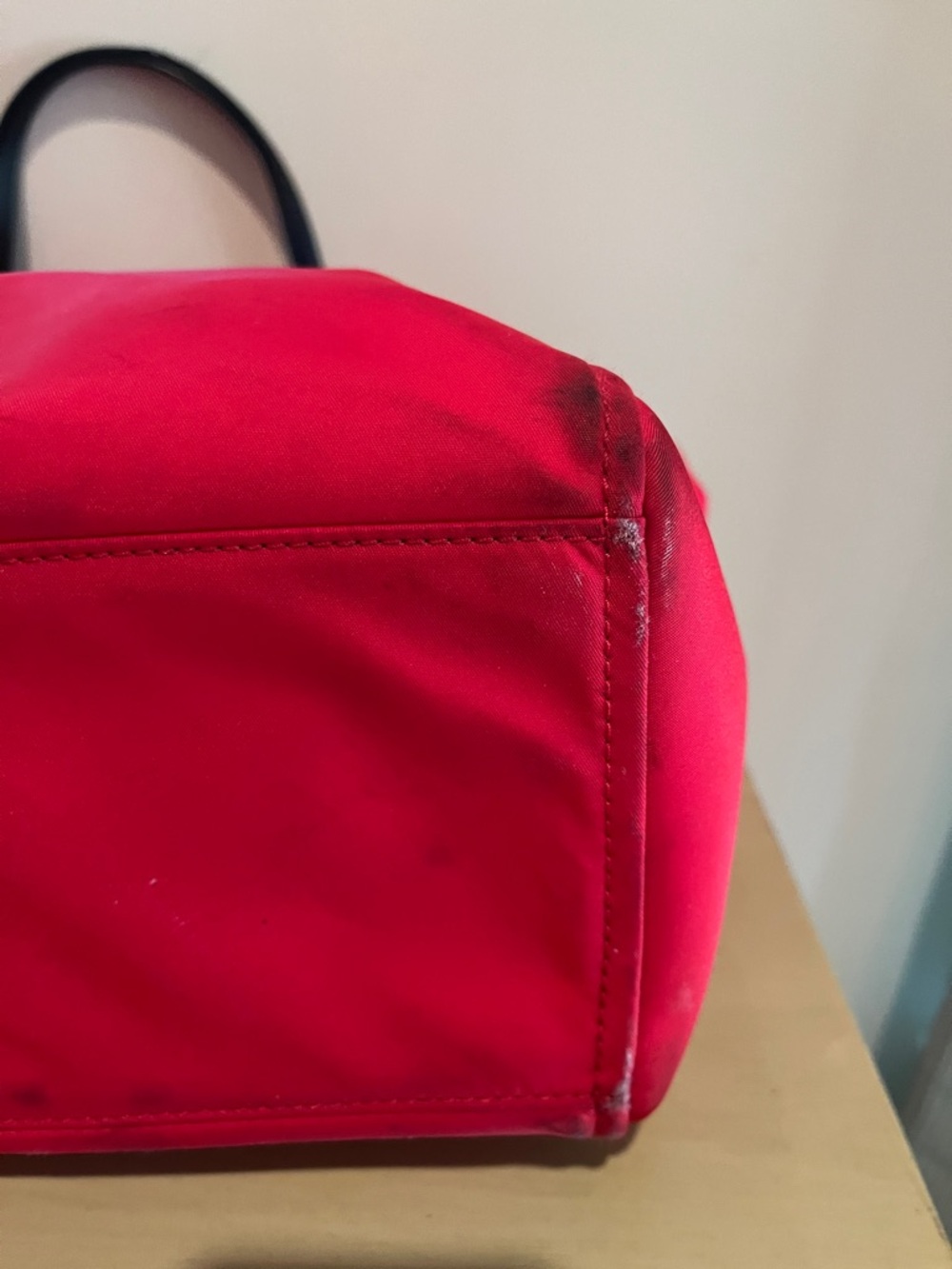 kate spade Bright Red Nylon Tote with Black Handles - Picture 10 of 13